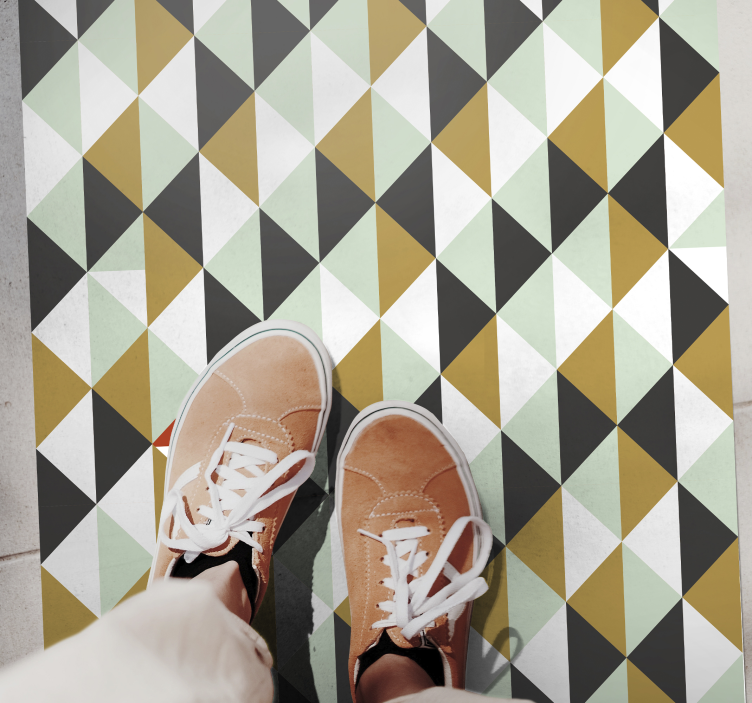 Háromszög alakú mozaik elrendezés vinil szőnyeg geometriai - TenStickers