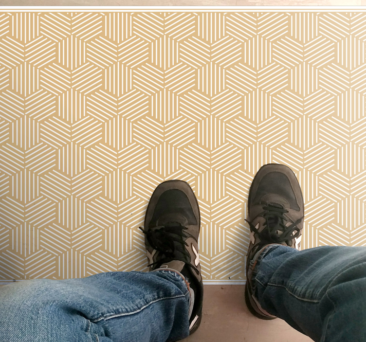 Hatszög csíkokkal geometriai csempe - TenStickers