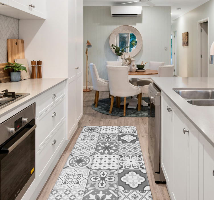 Hidraulikus csempehatás szürke színű cserépszőnyeg - TenStickers