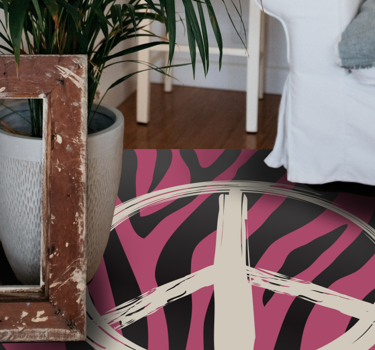 Hippi lila zebra állati nyomtatású vinil szőnyeg - TenStickers