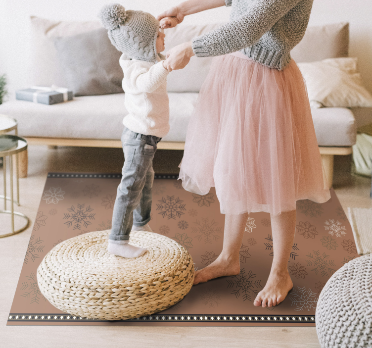 Hópehely motívum vinil szőnyeg virágok és növények - TenStickers