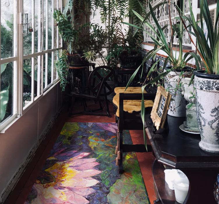 Impresszionista virágok vinil szőnyeg virágok és növények - TenStickers