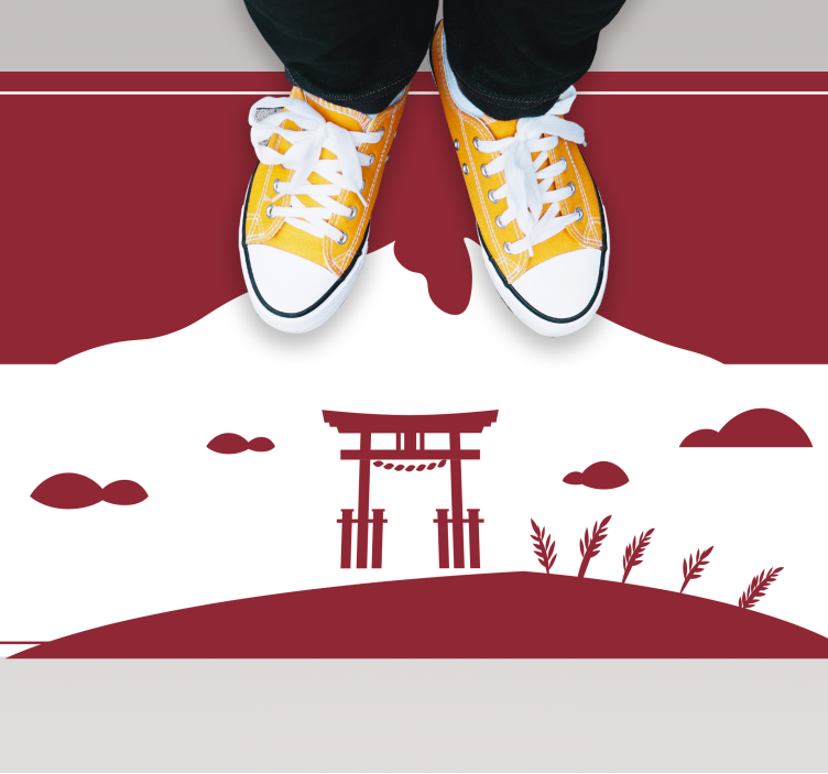 Japán táj vinil szőnyeg világtérkép - TenStickers