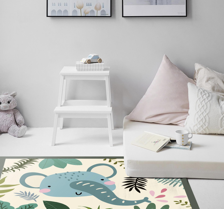 Elefánt illusztráció vinil szőnyeg óvodák - TenStickers