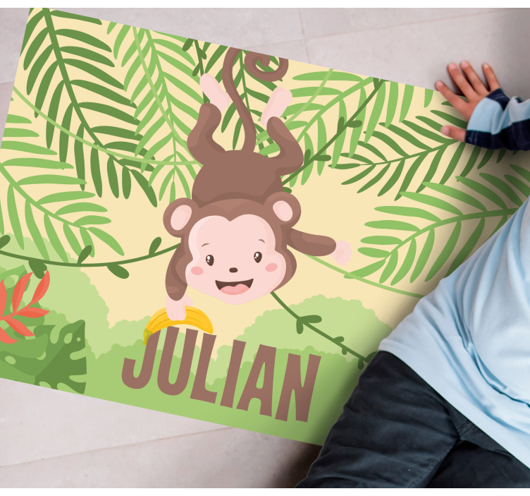 Játékos majom téma Vinil szőnyeg nevekkel - TenStickers