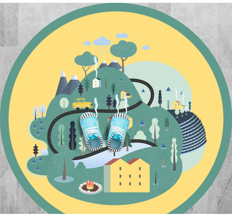 Játékos tájutazás vinil szőnyeg utak - TenStickers