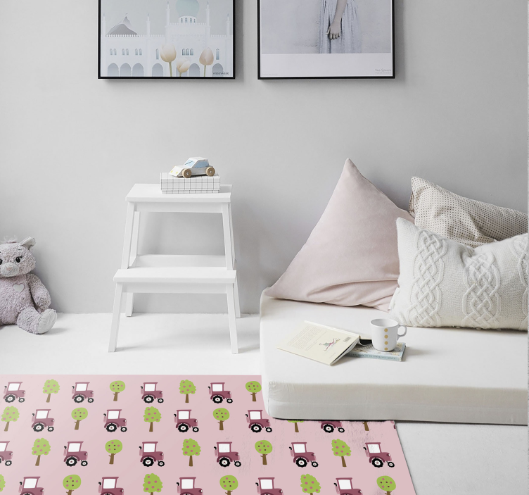 Játékos teherautók minta vinil szőnyeg gyerekek - TenStickers