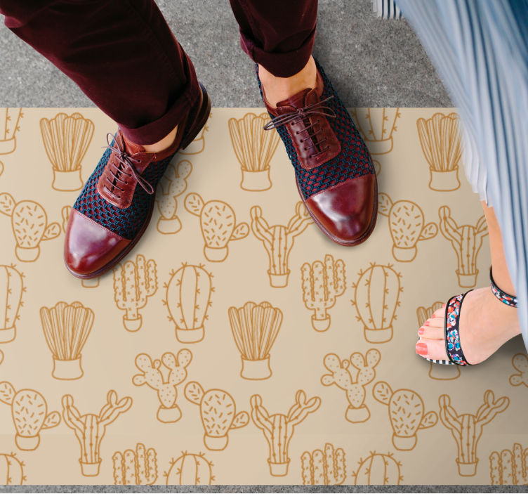 Kaktusz illusztráció vinil szőnyeg virágok és növények - TenStickers