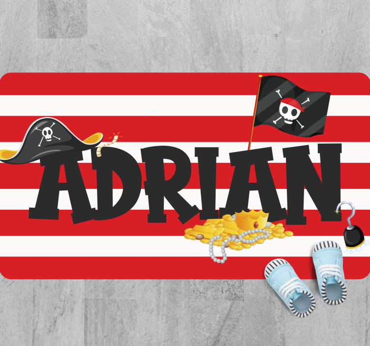 Kalóz kincs téma Vinil szőnyeg nevekkel - TenStickers