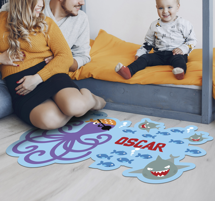 Testreszabható kalóz polip vinyl szőnyeg - TenStickers