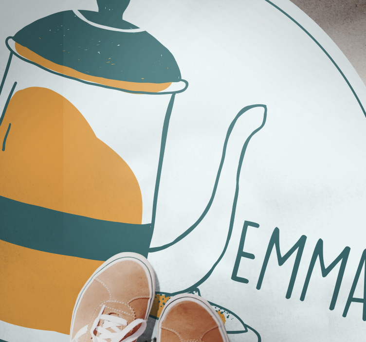 Kávé szöveg és csésze modern szőnyeg - TenStickers