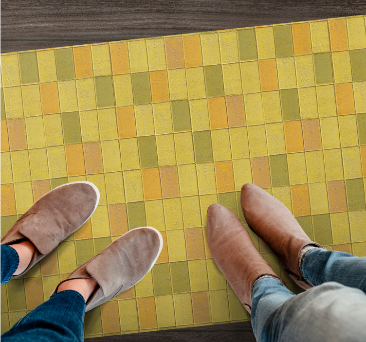 Kawaii stílusú sárga árnyalatú csempe szőnyeg - TenStickers