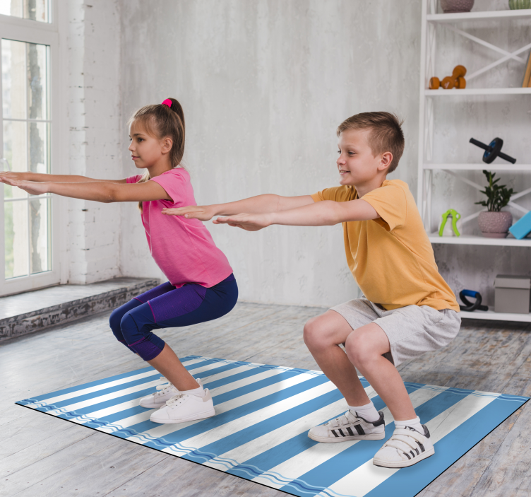 Kék-fehér csíkos matrózszőnyeg - TenStickers