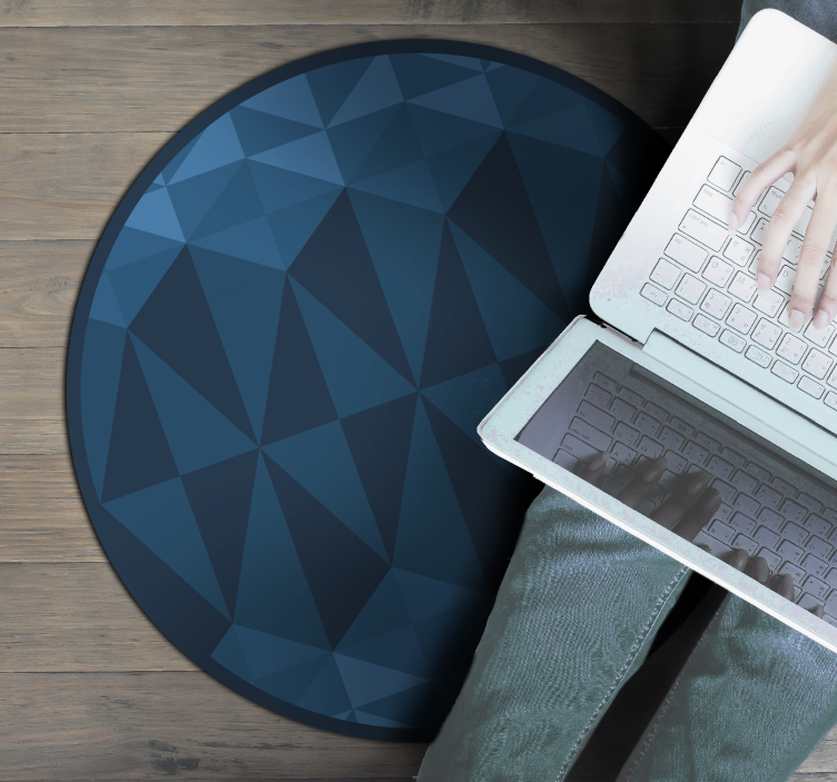 Kék háromszög geometriai vinil szőnyegek - TenStickers