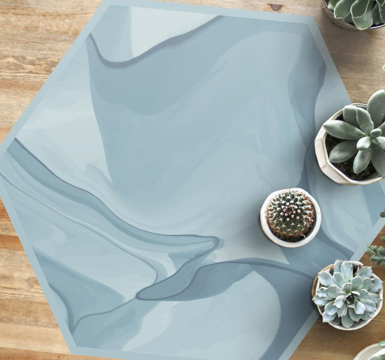 Kék márvány hatszög alakú modern szőnyeg - TenStickers