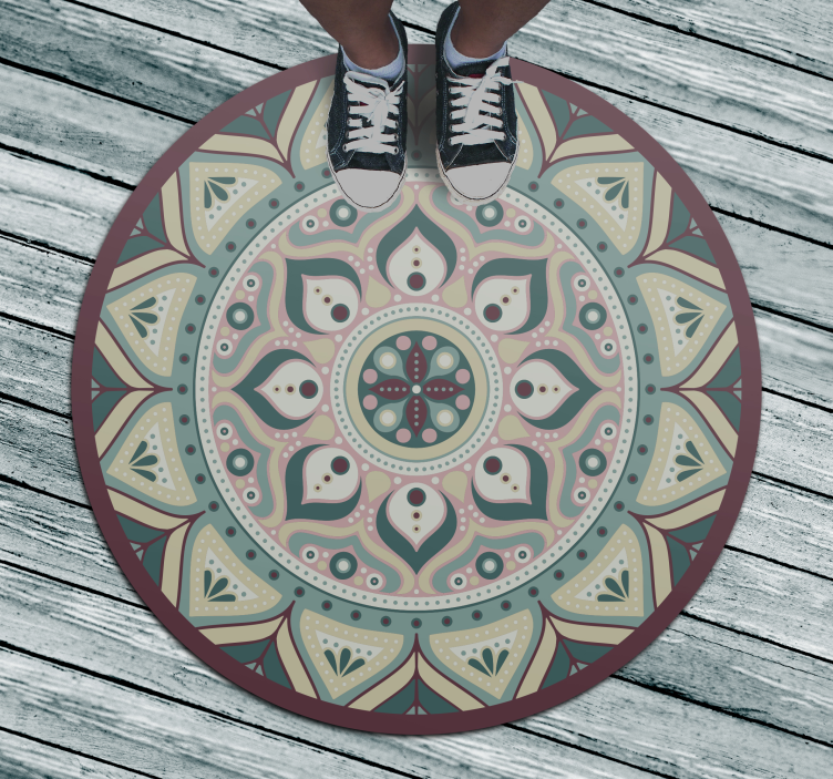 Kerek vinilszőnyeg mandala többszínű - TenStickers