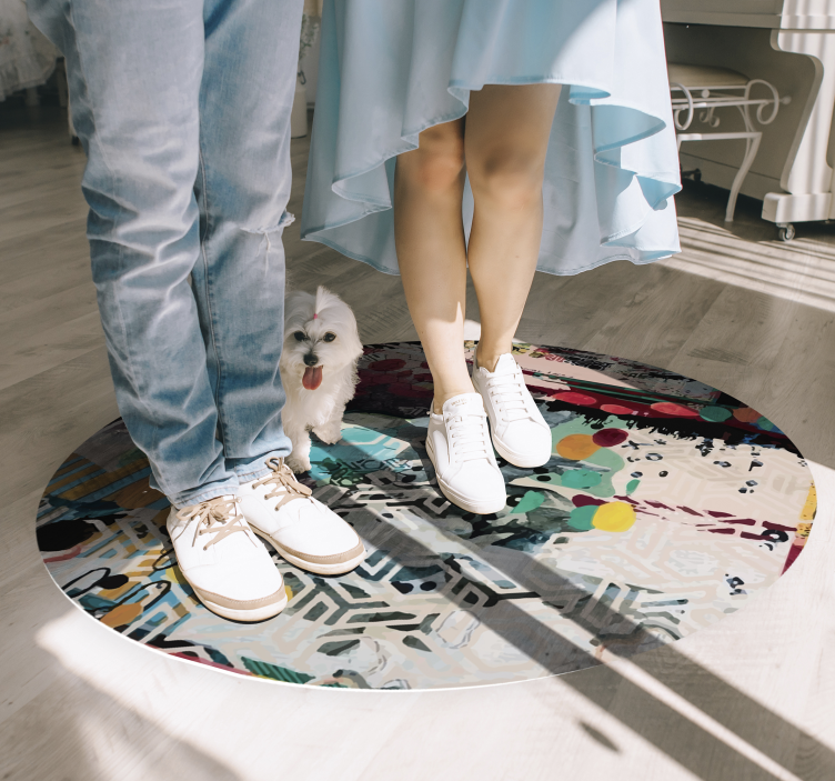 Keveréke a városi művészet modern vinil szőnyegének - TenStickers