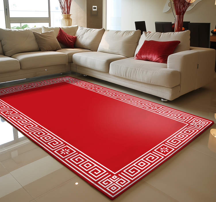 Klasszikus görög dizájn Vinil szőnyeg piros - TenStickers