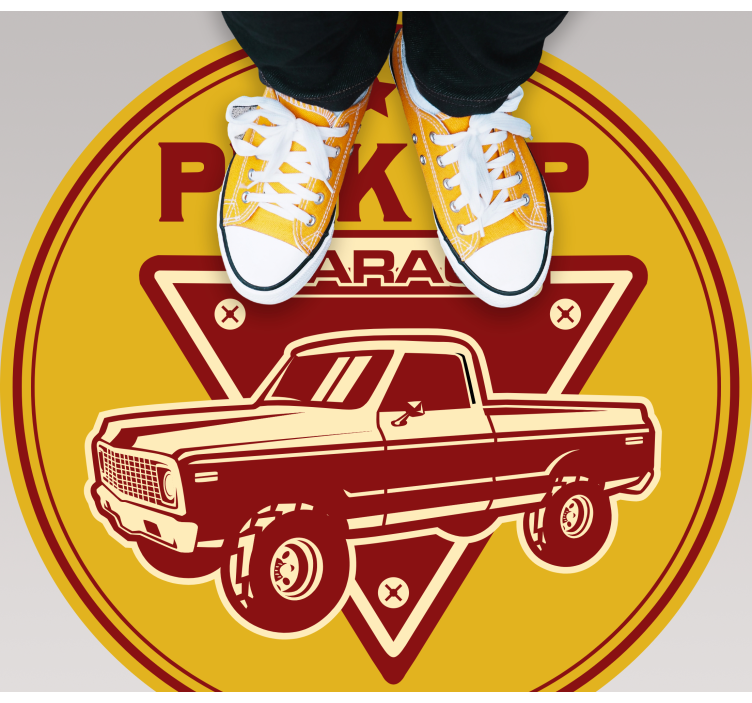 Klasszikus pickup garázs vinil szőnyeg szüret - TenStickers