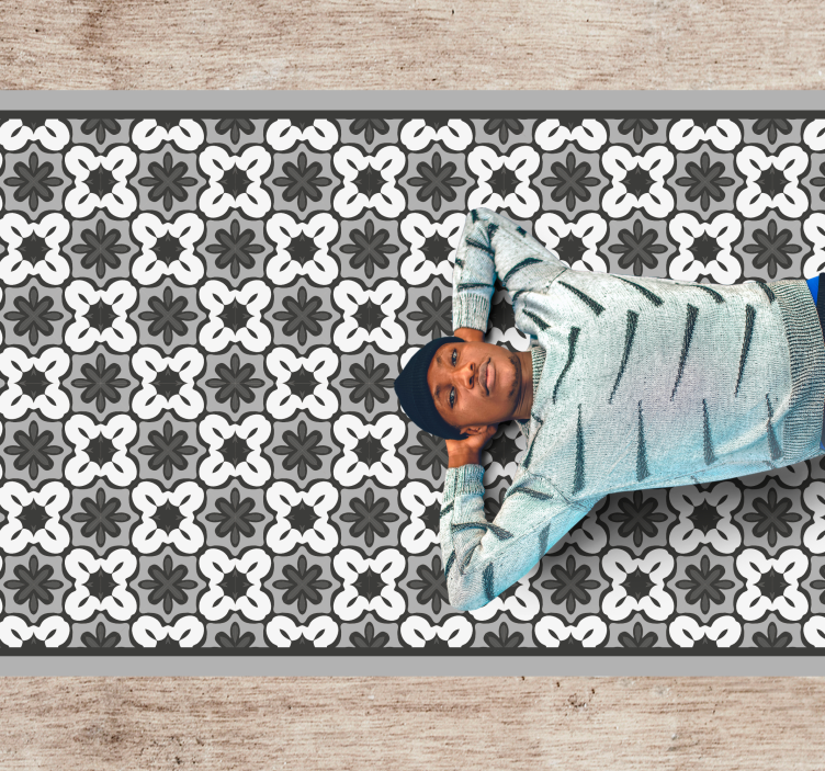 Klasszikus virágmintás vinil szőnyeg mozaik - TenStickers