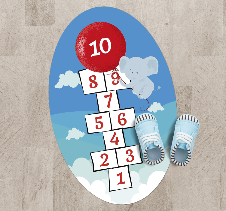 Komló léggömb elefánt vinil szőnyeg gyerekek - TenStickers