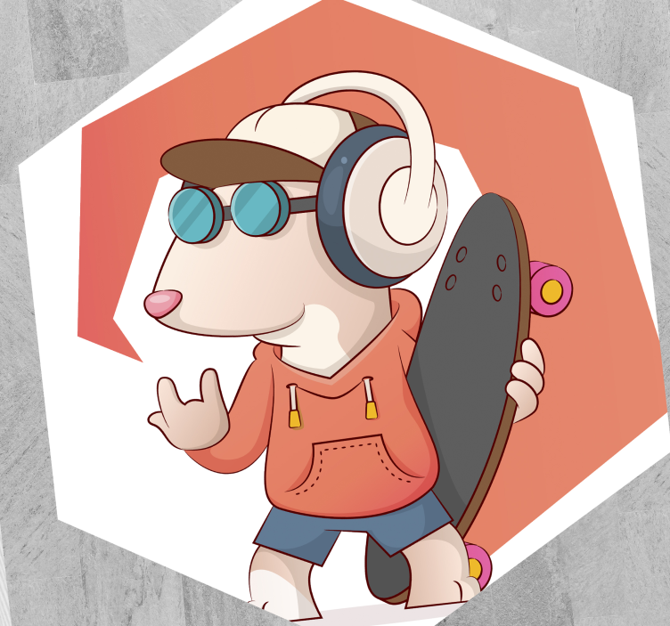 Korcsolyázó egér illusztráció vinil szőnyeg mások - TenStickers