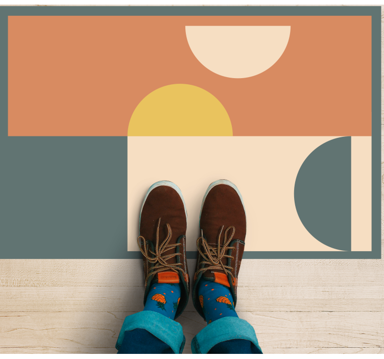 Körök és téglalapok vinil szőnyeg modern - TenStickers