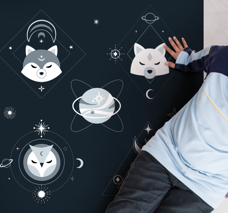 Kozmikus állatarcok vinil szőnyeg mások - TenStickers