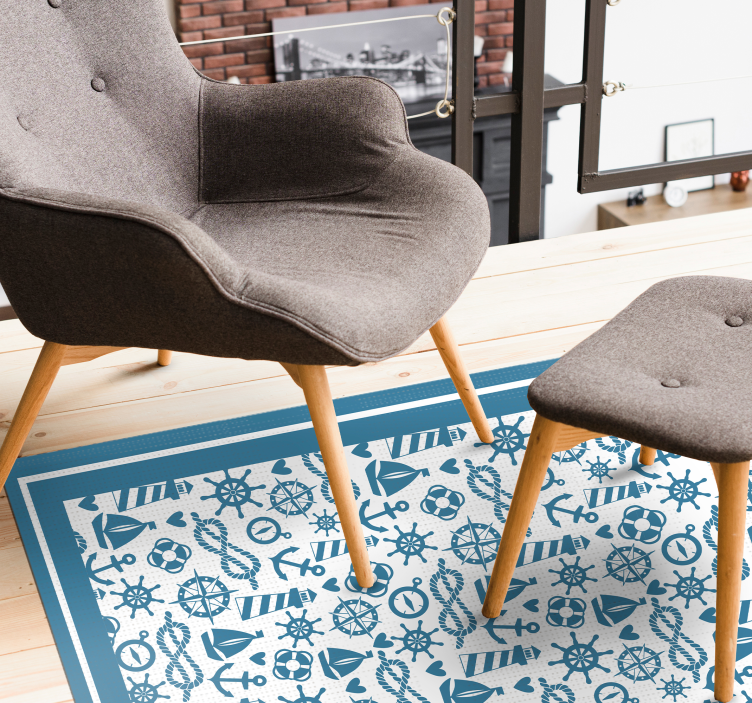 Különböző tengerész képek csempe szőnyeg - TenStickers