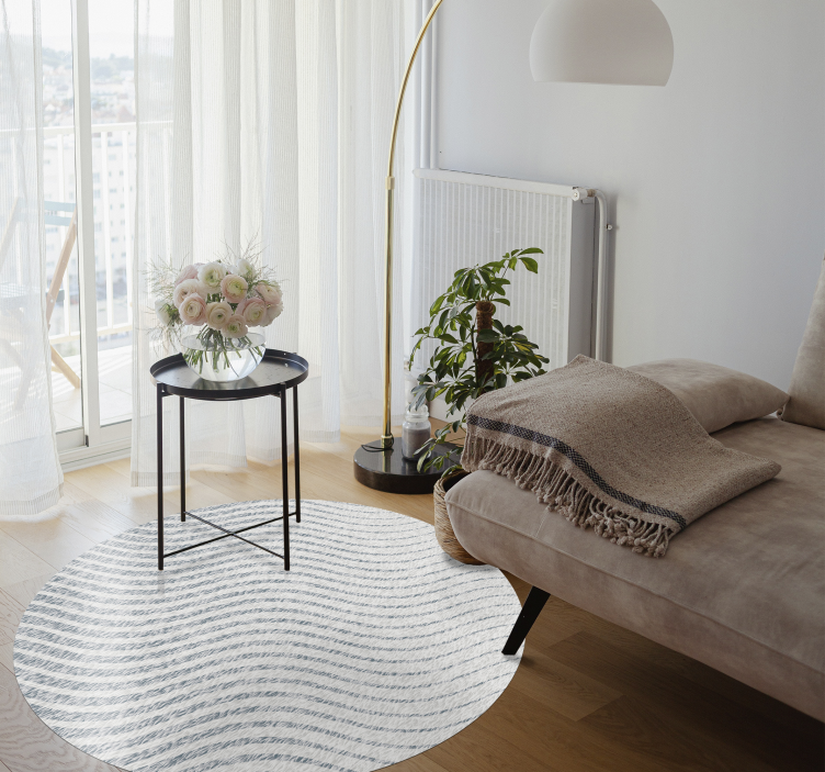 Lágy hullámminták Vinil szőnyeg nappali - TenStickers