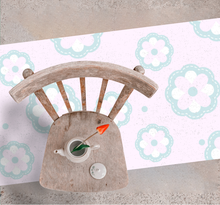 Lágy virágmotívum vinil szőnyeg mások - TenStickers