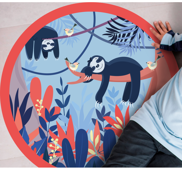 Lajhár dzsungel jelenet vinil szőnyeg állatnyomat - TenStickers