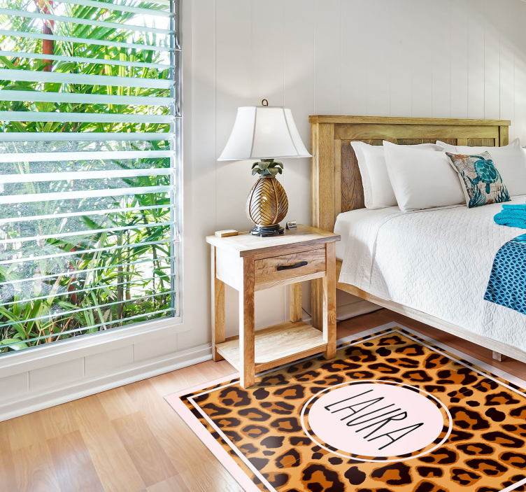 Leopárdminta névvel vinil szőnyeg tinik - TenStickers