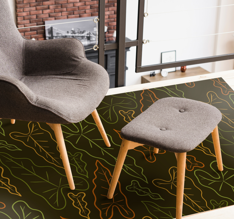 Leveles kontúrok vinil szőnyeg virágok és növények - TenStickers