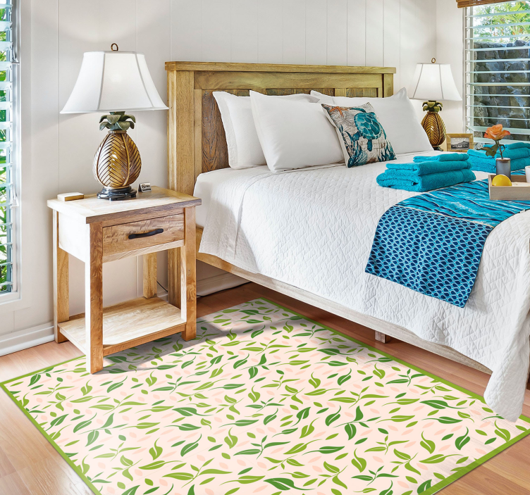 Leveles mintás hangsúlyok vinil szőnyeg virágok és növények - TenStickers