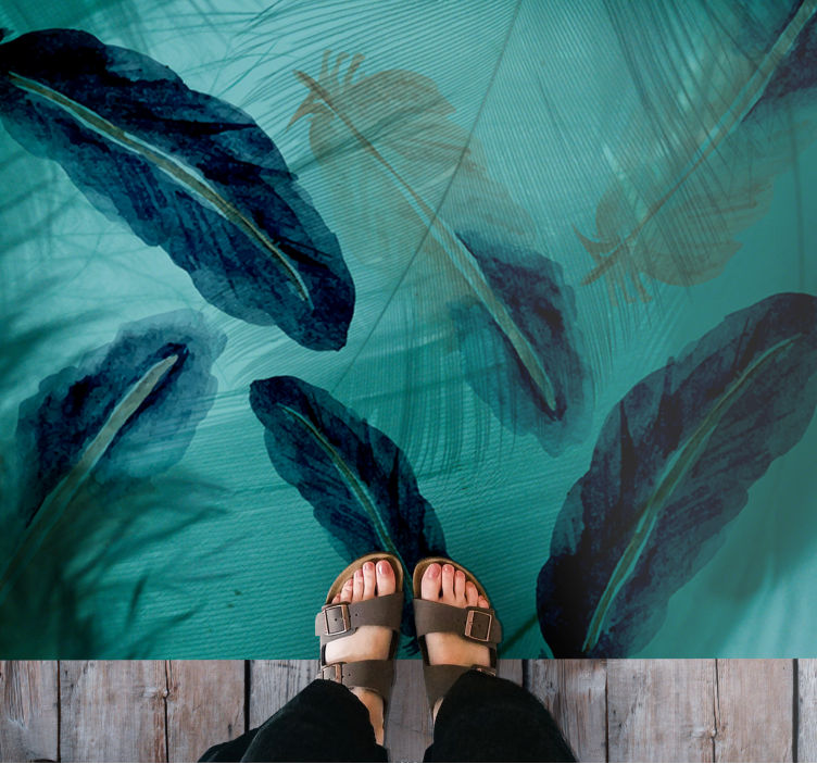 Levélzöld trópusi oázis vinil szőnyeg természet - TenStickers