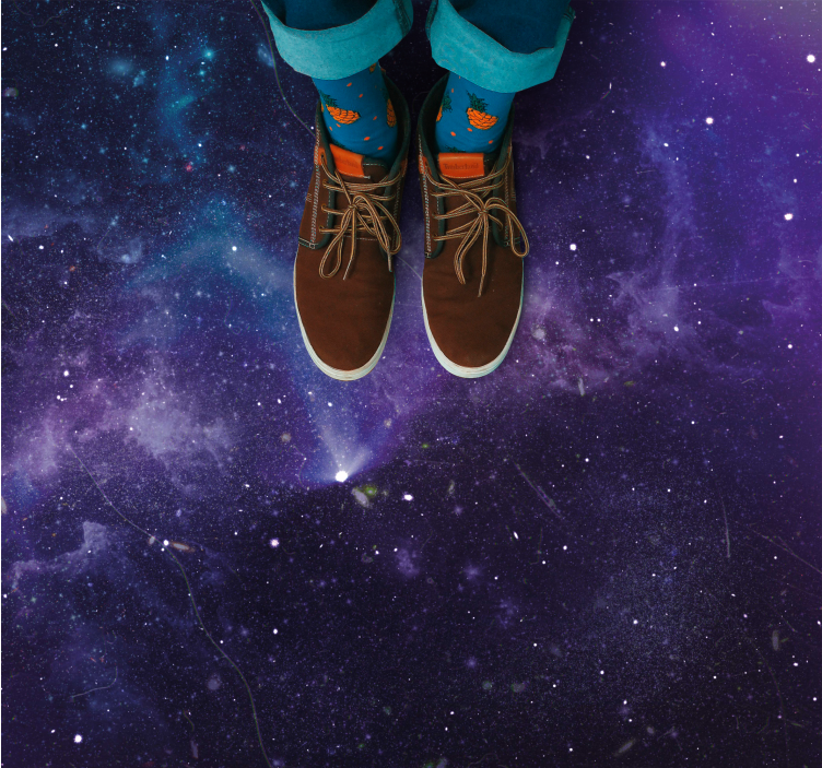 Lila csillagzuhanyos természetű vinil szőnyeg - TenStickers