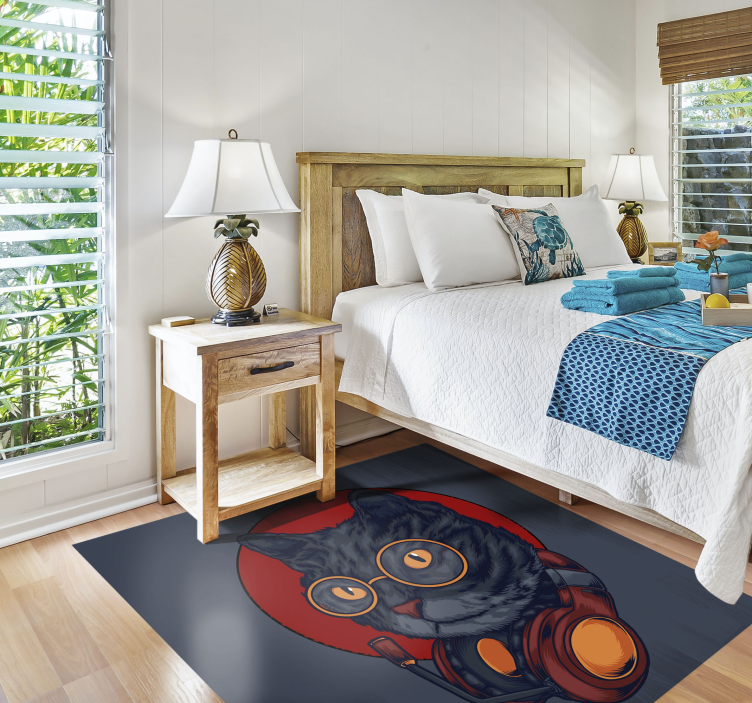 Macska zene illusztráció állati szőnyeg - TenStickers