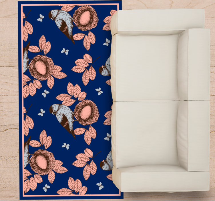 Madárfészek botanikai motívuma vinil szőnyeg állat - TenStickers