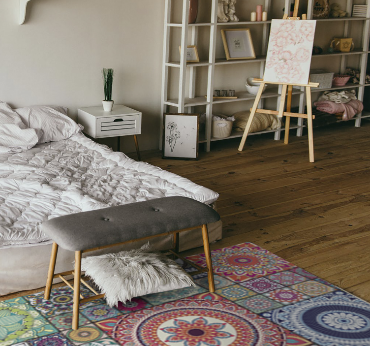 Mandala csempe mandala vinil szőnyeg - TenStickers