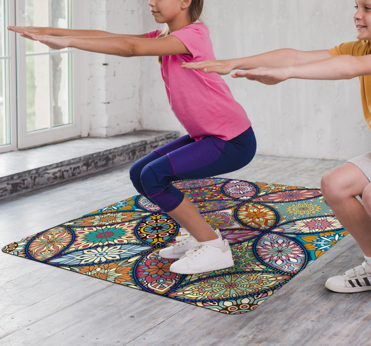 Mandalák színes vinil szőnyeg - TenStickers