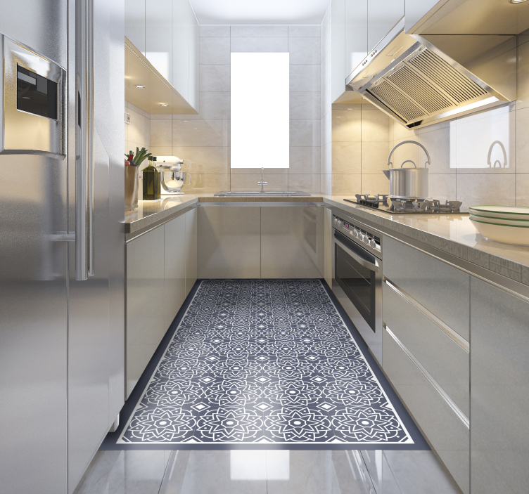 Kék és etnikai minták mozaik padlólapok - TenStickers