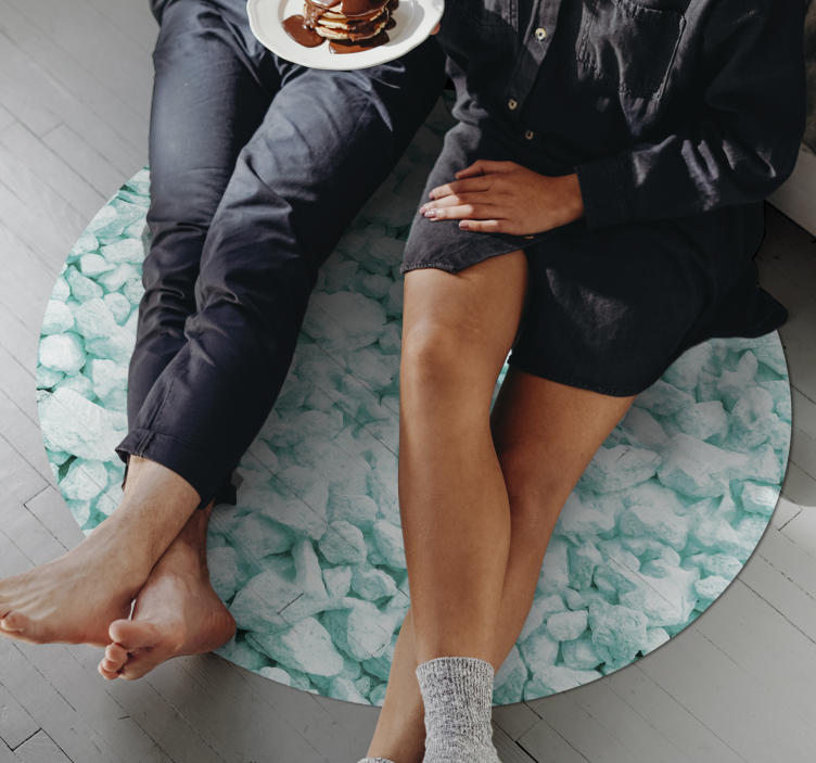 Menta árnyalatú dizájn vinil szőnyeg kőhatás - TenStickers