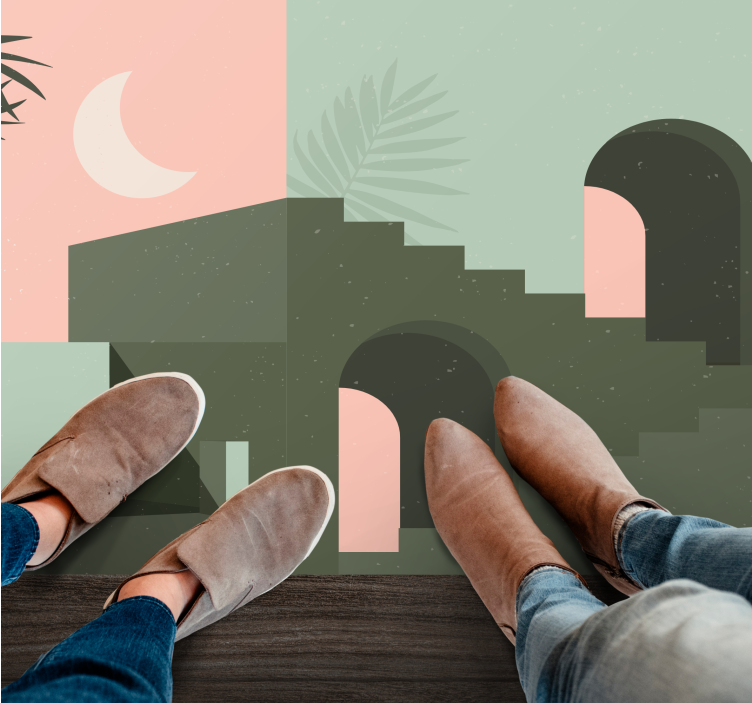 Minimalista absztrakt táj vinil szőnyeg minimalista - TenStickers