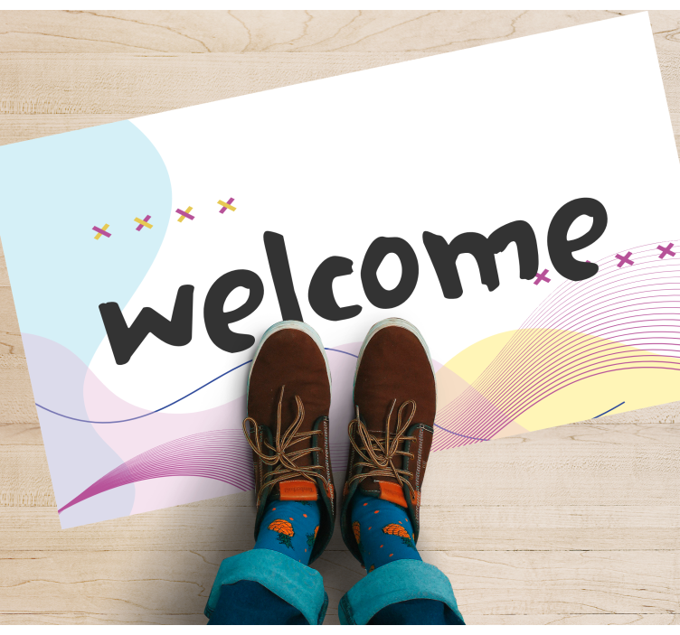 Modern absztrakt üdvözlet Vinil szőnyeg előszoba - TenStickers