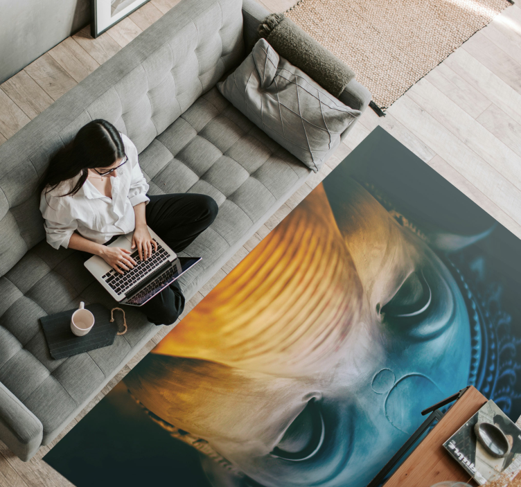 Modern művészet kék elefánt modern szőnyeg - TenStickers