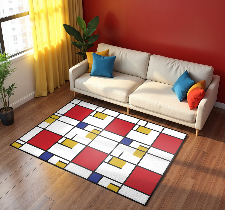 Mondrian art geometriai szőnyegek - TenStickers