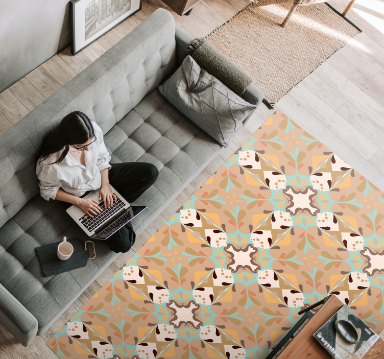 Mozaik csillagkitörés vinil szőnyeg csempe hatás - TenStickers