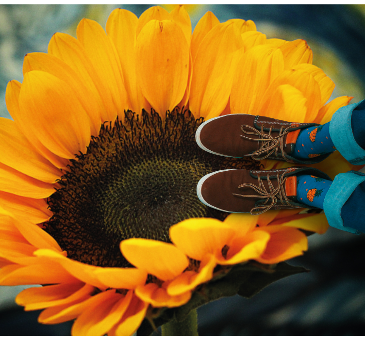 Nagy napraforgó virágos vinil szőnyeg - TenStickers