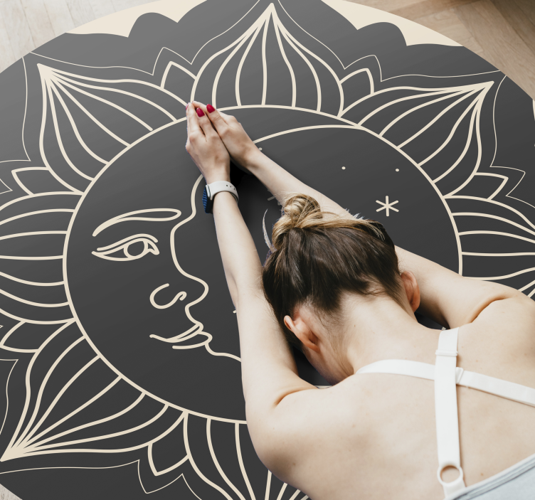 Nap és hold vinil szőnyeg mandala - TenStickers